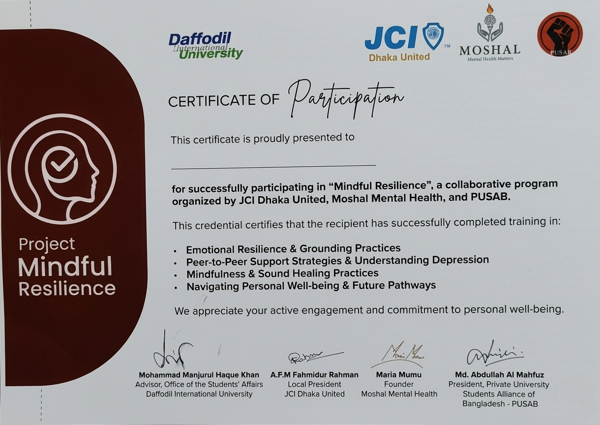 Mindful Resilience Certificate